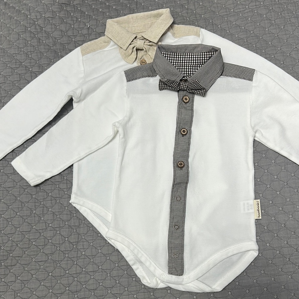 Stylish Baby Bodysuits with Bow Ties